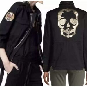 Zadig & Voltaire Women's Skull Kola Utility Jacket Size L Streetwear Alternative